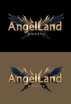 Angel Land редактируемый игровой логотип